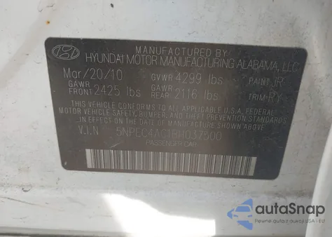 2011 Hyundai Sonata Limited from USA, damaged, VIN 5NPEC4AC1BH037500
